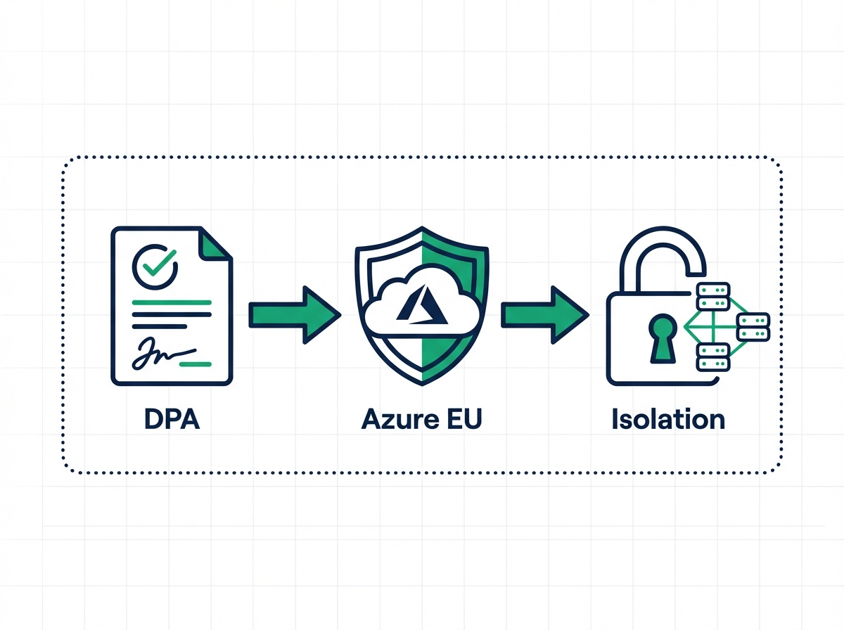 Security setup: DPA signing, Azure provisioning, data isolation