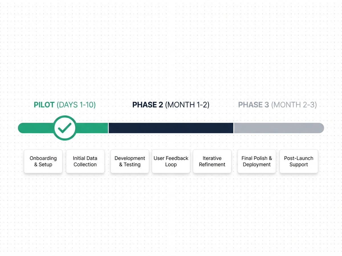 Pilot, Phase 2 and Phase 3 implementation roadmap